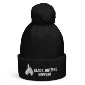 Pom pom Black Hot Fire Network beanie