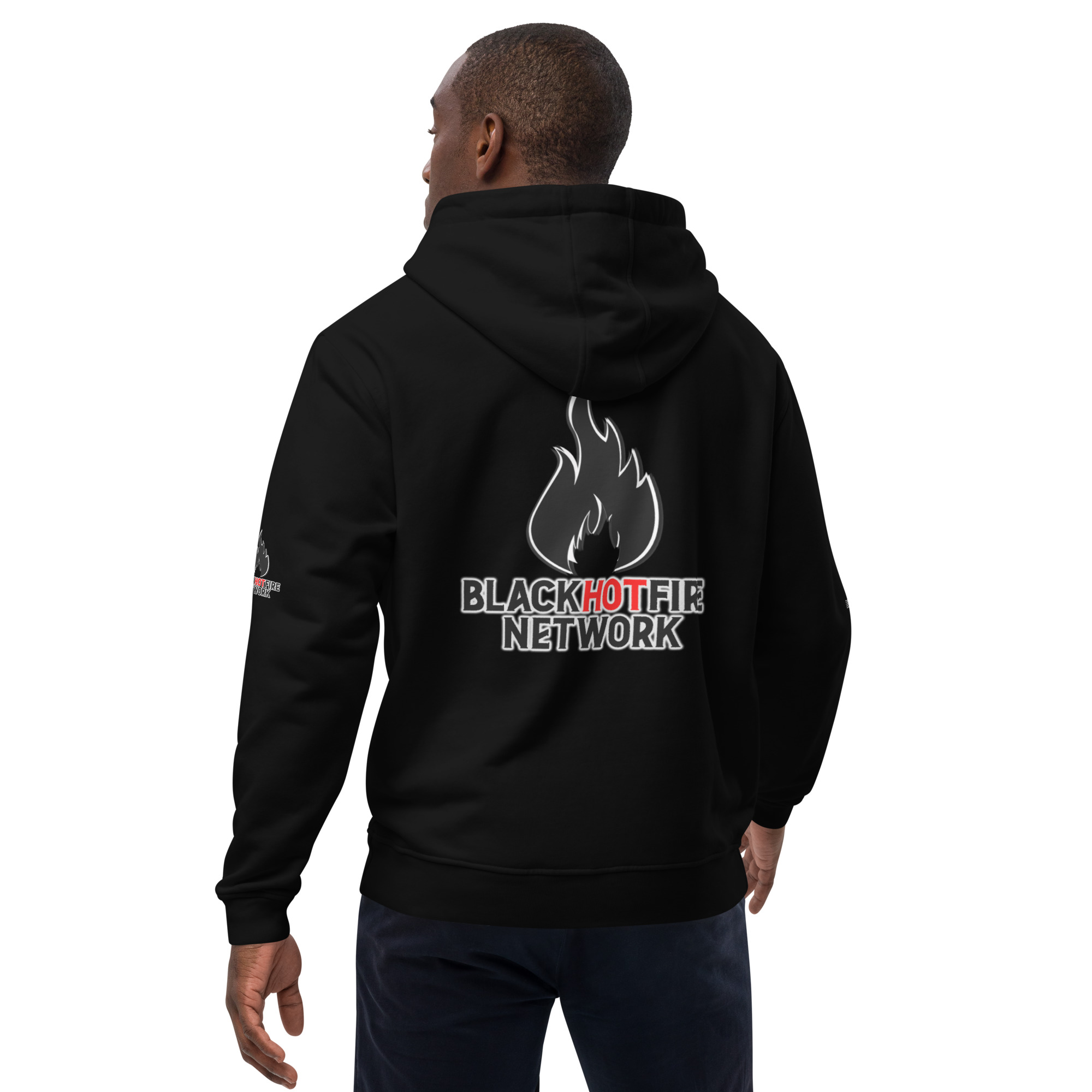 Black Hot Fire eco hoodie - Image 3