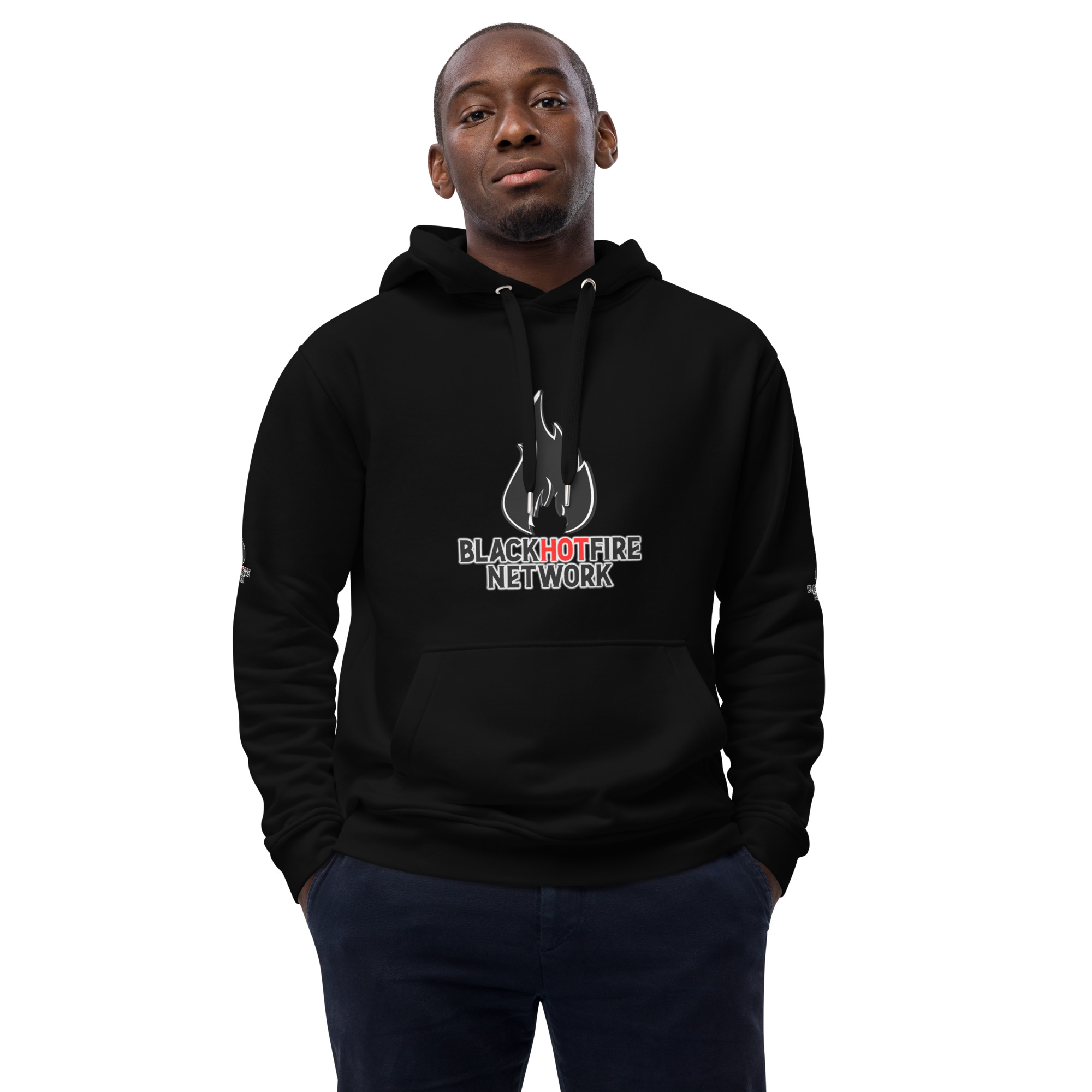 Black Hot Fire eco hoodie - Image 2