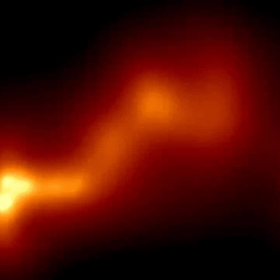 Distant Black Hole Jet Interaction Observed by Scientists
