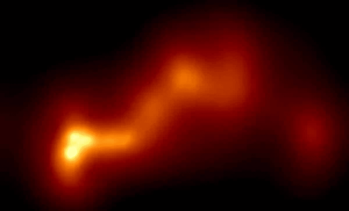 Distant Black Hole Jet Interaction Observed by Scientists