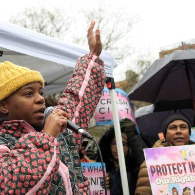 Rally Supports Trans Youth as Supreme Court Considers Sports Bans