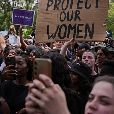 South African women rally against gender-based violence