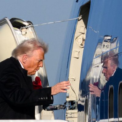 Trump gestures, exchanges words with Michigan autoworker