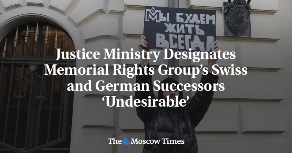 Russia labels memorial group’s affiliates ‘undesirable’