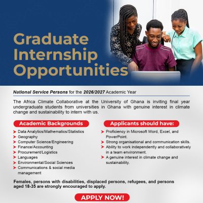 Africa Climate Collaborative (University of Ghana) is Offering Graduate Internship Opportunities for 2026/2027