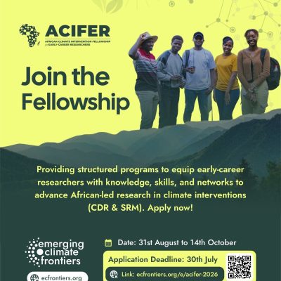 Fully Funded Virtual African Climate Intervention Fellowship for Early-Career Researchers (ACIFER) 2026: Apply Now