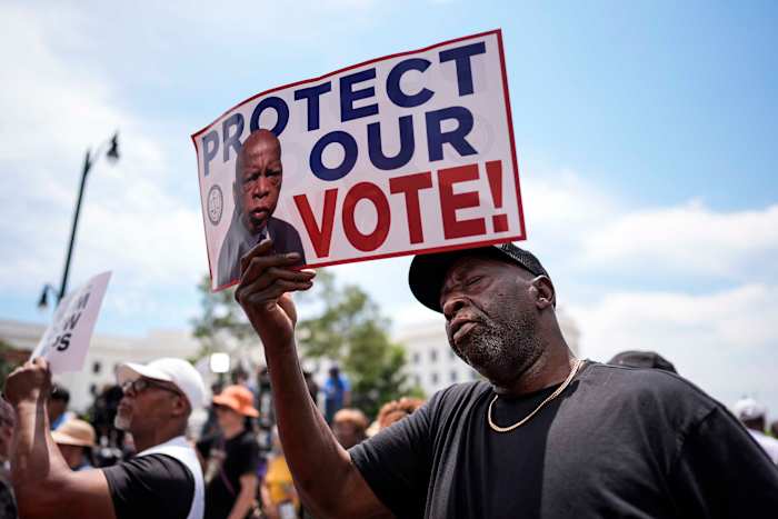  In the birthplace of Civil Rights Movement, groups rally to defend Black political representation
