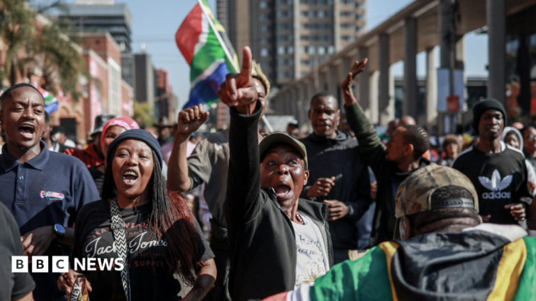 South African anti-migrant protests: Thousands march amid heavy security deployment