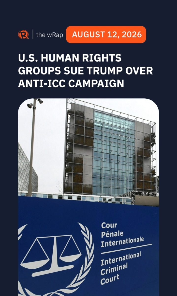 US human rights groups sue Trump over anti-ICC push U.S. human rights groups sue the Trump administration over its campaign to dismantle the International Criminal Court, calling the effort unconstitutional. Full story:
https://www.rappler.com/world/us-canada/human-rights-groups-sue-trump-over-anti-icc-push/