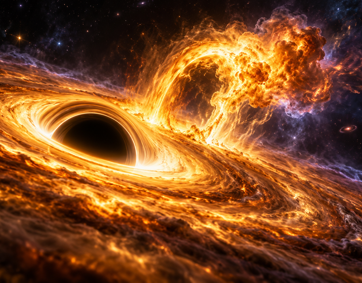 Scientists find evidence of a solar storm near a supermassive black hole